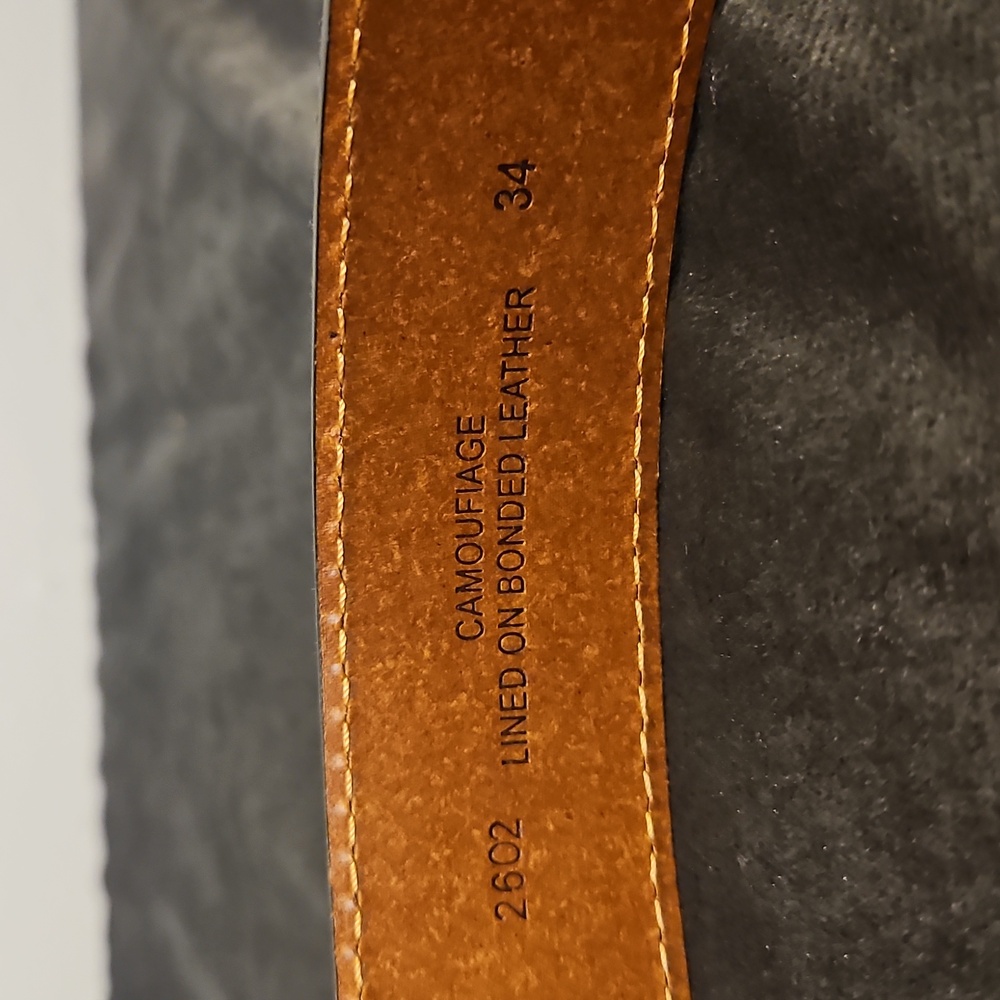 Men's Camouflage On Bonded Leather Belt Sz. 34 - Picture 3 of 4